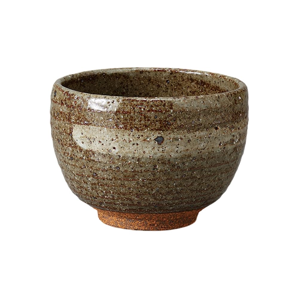 Ippuku 10 x Ash Glaze with White Brush Spacious Matcha Cafe Mino Made in Japan Ale-net Bowl, Teacup, 7.5cm, (Handmade), Bowl, Bowl, Bowl, Ware,