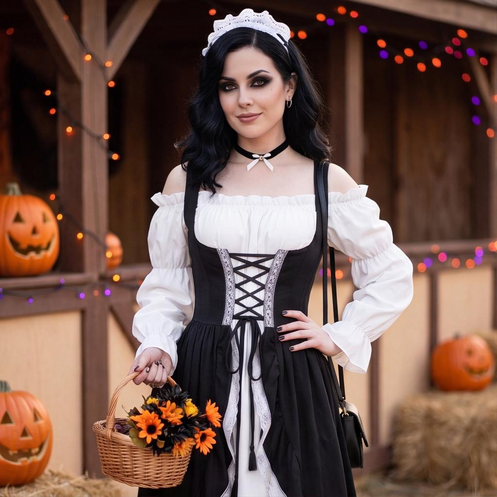 Medieval Renaissance Vintage Style Court Dress Corset Waist Layered Skirt Long Sleeve Costume for Women Historical Performance Outfit