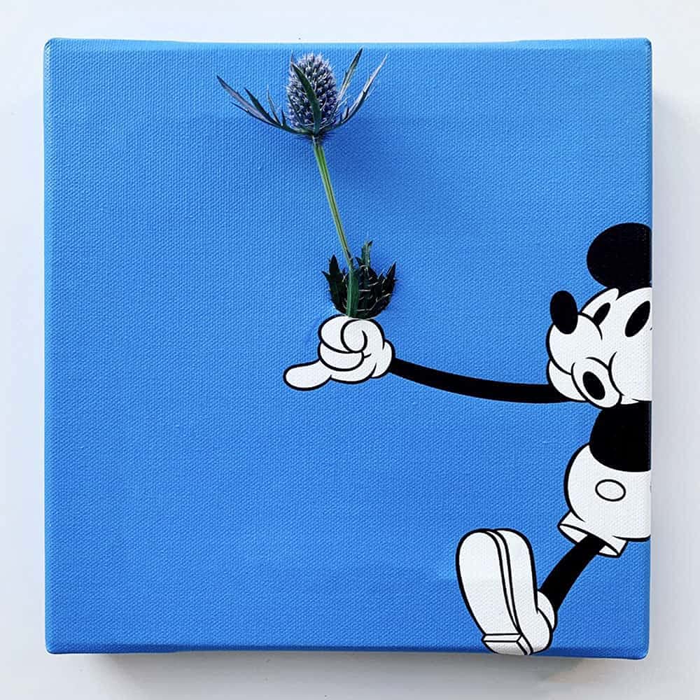 Art Deli Disney Mickey Mouse IKEBANA Poster 20cm X Made In Lightweight Disney Panel, 20cm, Japan, Fabric, IKE-DSNY-1807-03