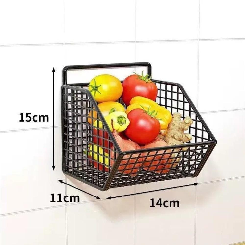 Metal Wire Kitchen Storage Basket Open Front Hanging Storage Basket Vegetable Storage Box Home Use