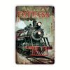 Creative Vintage Train Metal Tin Sign, Iron Scratchboard Railway Express Wall Art, Retro Hanging Decor for Indoor/Outdoor, Home,