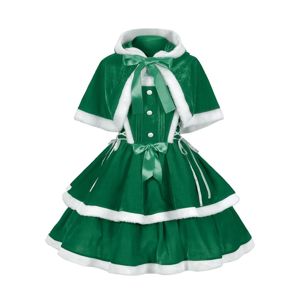 Party Christmas Girl Skirt Festivals Cosplay Decoration Costume Performance Set