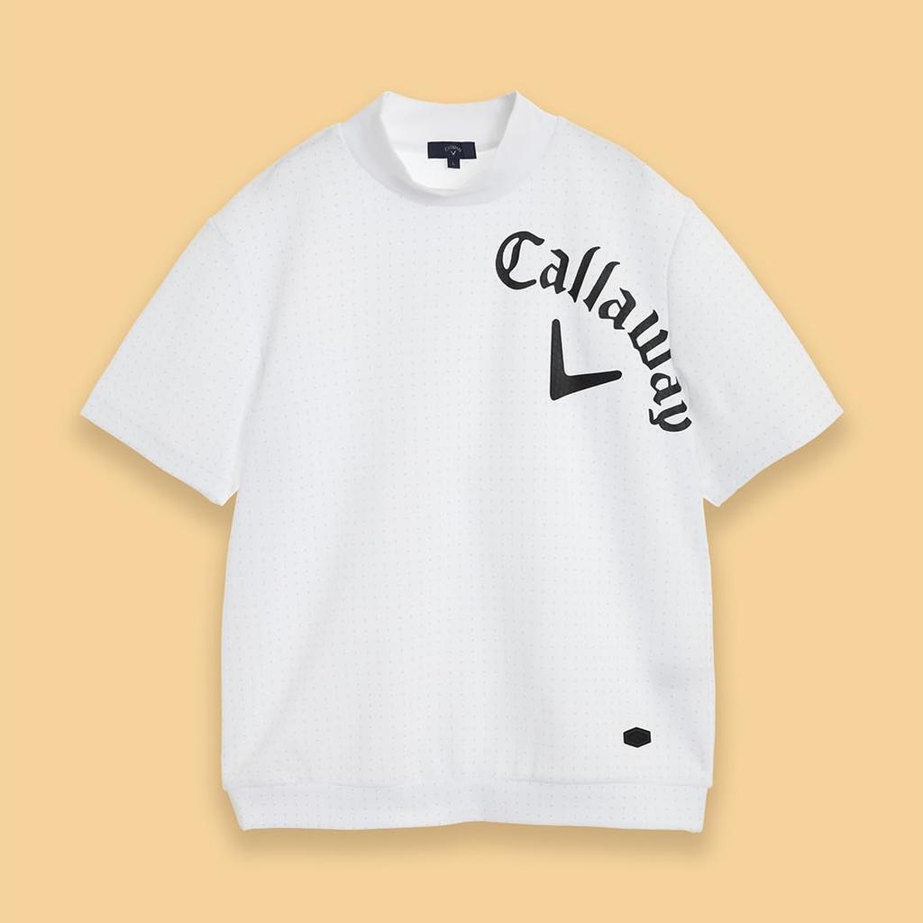 Callaway Short Sleeve Mock Neck Sweatshirt Golf C25117102 M Men's (Dot Print) / / 1030_White
