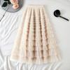 Autumn French Elegance: Women's High Waist Mesh Cake Skirt