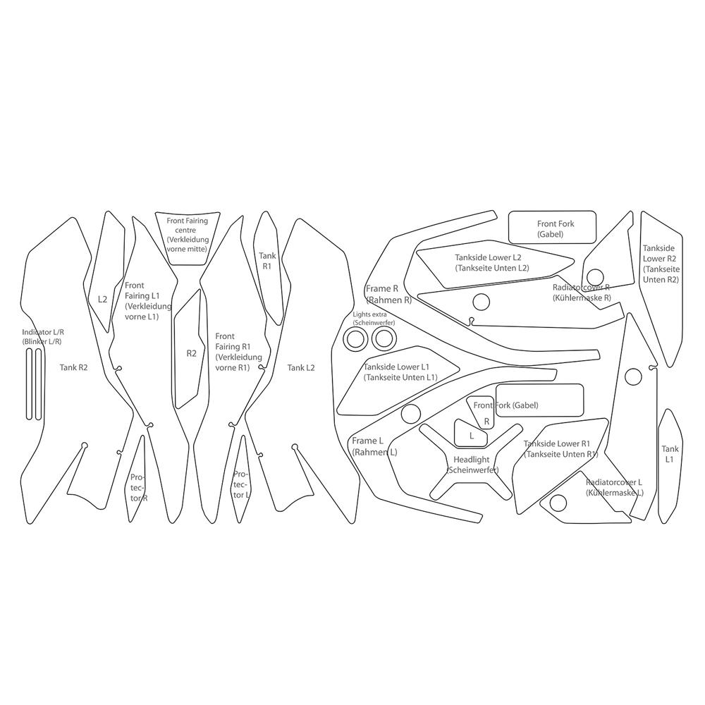 

Полная краска R1300GS 2024, защитная пленка для чемодана, защитный комплект из ТПУ для BMW R1300GS R 1300 GS 1300 2023-2024 прозрачный