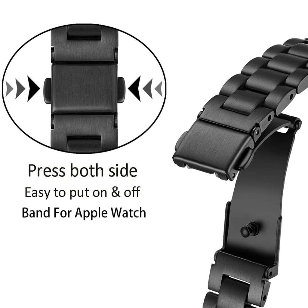 Stainless Steel Strap for Apple Watch Band 38mm 40mm 41mm Watch Strap 42mm 44mm 45mm 49mm Bracelet Sport Metal WatchBand for IWatch 8 7 SE 6 5 4 3 2 1