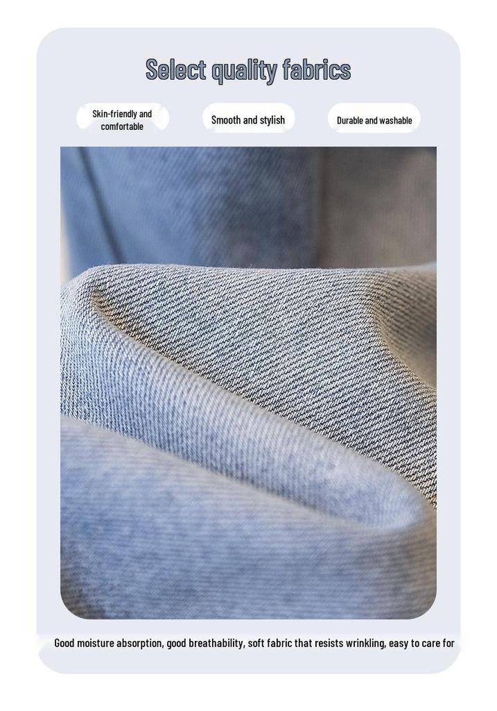 Modische Damen-Denimhose mit geschwungenem Bein - Frühling/Sommer, mit Bündchen, Neun-Punkt, Bananen-Stil