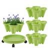 Stackable Vertical Flower Plant Pot 4-layer Plant Tower With Mobile Tray Gardening Planting Supplies for Outdoor Balcony
