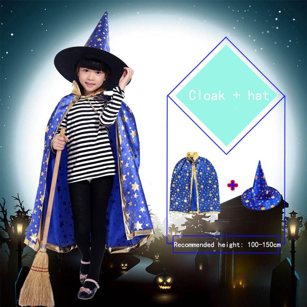 Children Cosplay Witch Clothes Cosplay Cloak Show Costumes Halloween Cloak Performance Costumes