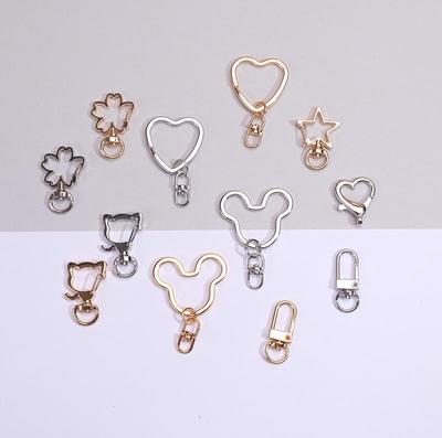 Heart-Shaped Zinc Alloy Mouse Keychain with Hook