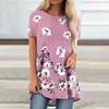 Summer Rose Floral Painting 3D Print T-shirt Streetwear Women Short Sleeve Flower T Shirts Y2K Tops Tees Girl Oversized Clothing