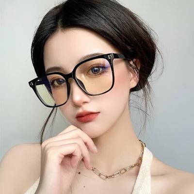 Men Women Large Square Myopia Eyeglasses Fashion Luxury Clear Lens Anti-blue Light Eyewear Classic Near-sighted Diopter Glasses