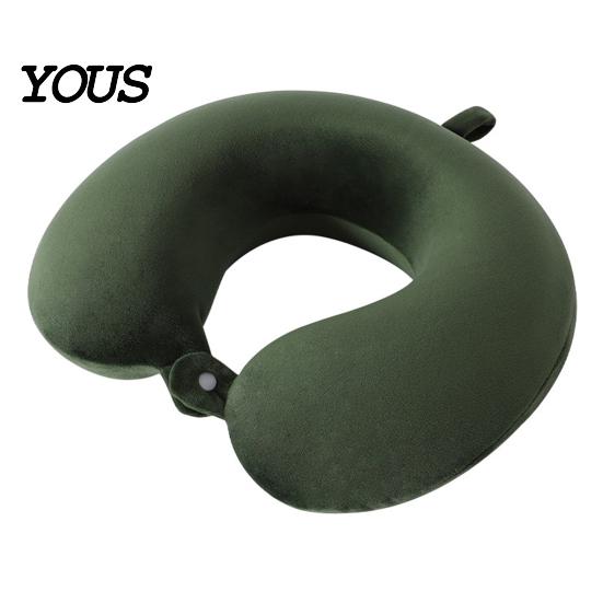 Memory Foam Cushion Travel Neck Pillow, U Shaped Headrest for Airplane Removable Velvet Pillow Cover Car, Soft Support Office Nap, Washable