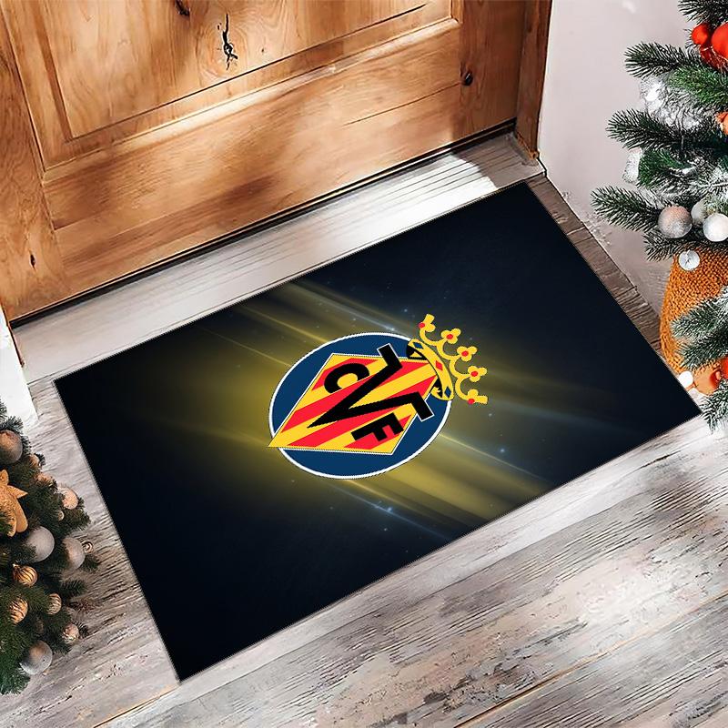 Villarreal FC Soccer Football Pattern Soft Area Rug Non Slip Indoor Floor Carpet Sports Decor Mat for Bedroom