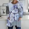 Plus Size Women Round Neck Long Sleeve T Shirt Soft Loose Tops For Indoor Leisure And Street Walking