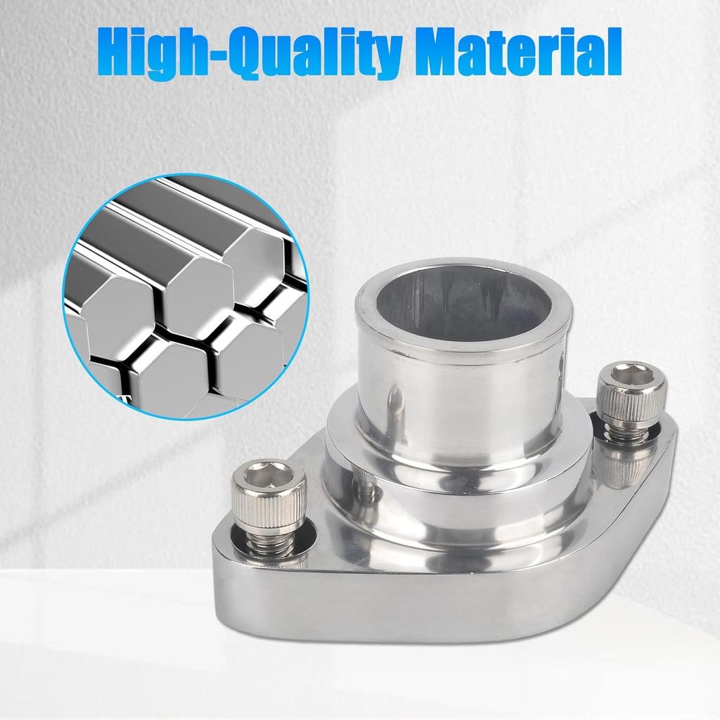 Straight Up Water Neck Aluminum Polished Thermostat 180 Degrees Style2 Silver