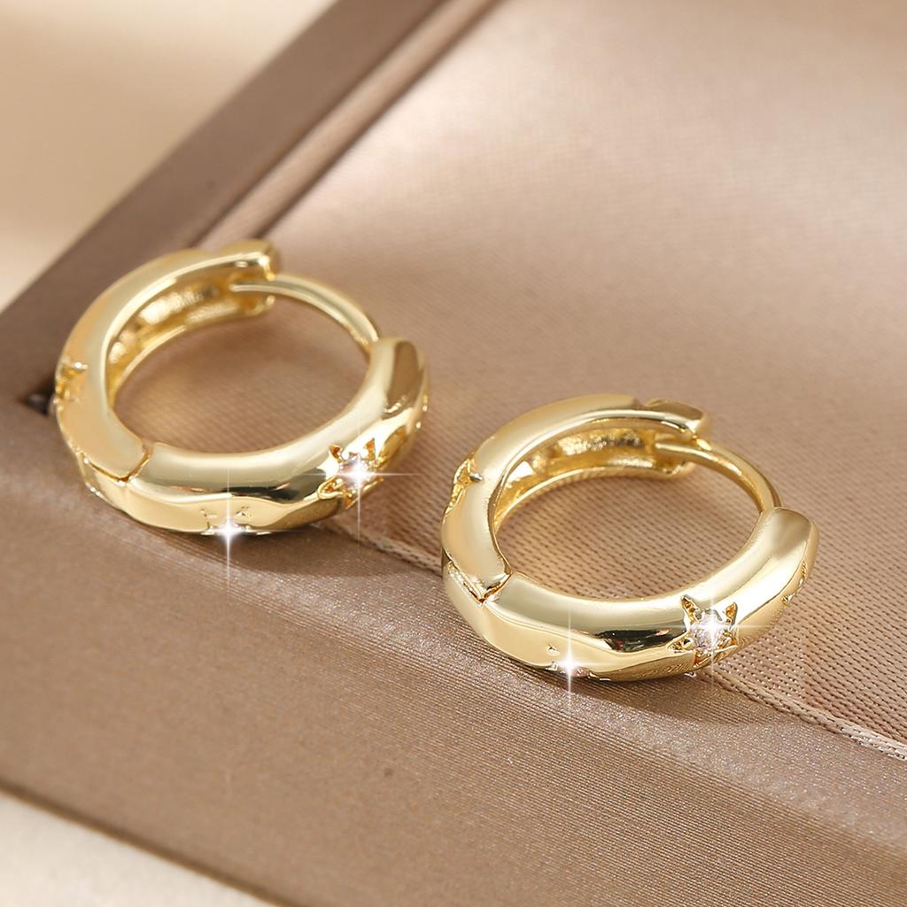 New 925 Silver Shining Zircon Earrings Women's Circle Spiral Star Shaped Earrings Elegant Jewelry Birthday Party Gifts