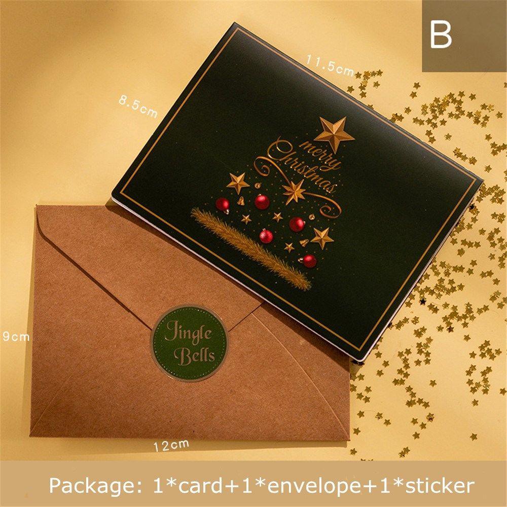 Stickers Message Card Thanksgiving Blessing Bronzing Merry Christmas Christmas Greeting Card B