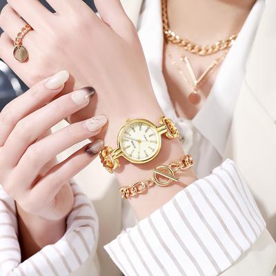 No Gift Box New Lightweight Luxury Bracelet Watch Creative Personalized Quartz Watch   Geometric Jewelry 5 Piece Set