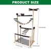 Sturdy Natural Wood Parrot Training Stand With Removable Tray Climbing Ladder Rotating Perch For Large Birds Exercise And Play