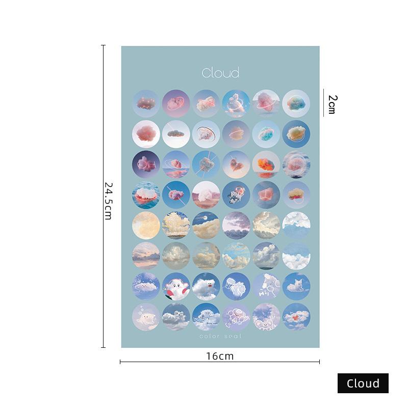 1 Sheets Retro Diary Decoration Sticker Stationery Morandi Postmark Dot Sticker Diy Journal Planner