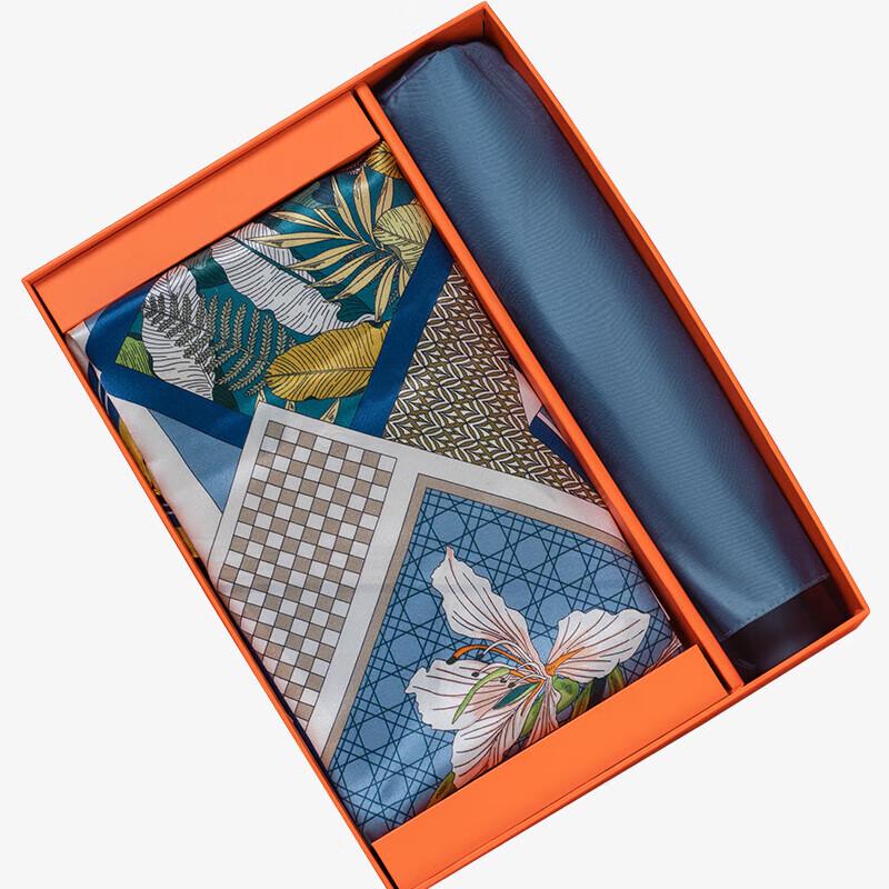 ELSYALN Vivian Silk Scarf & Umbrella Set