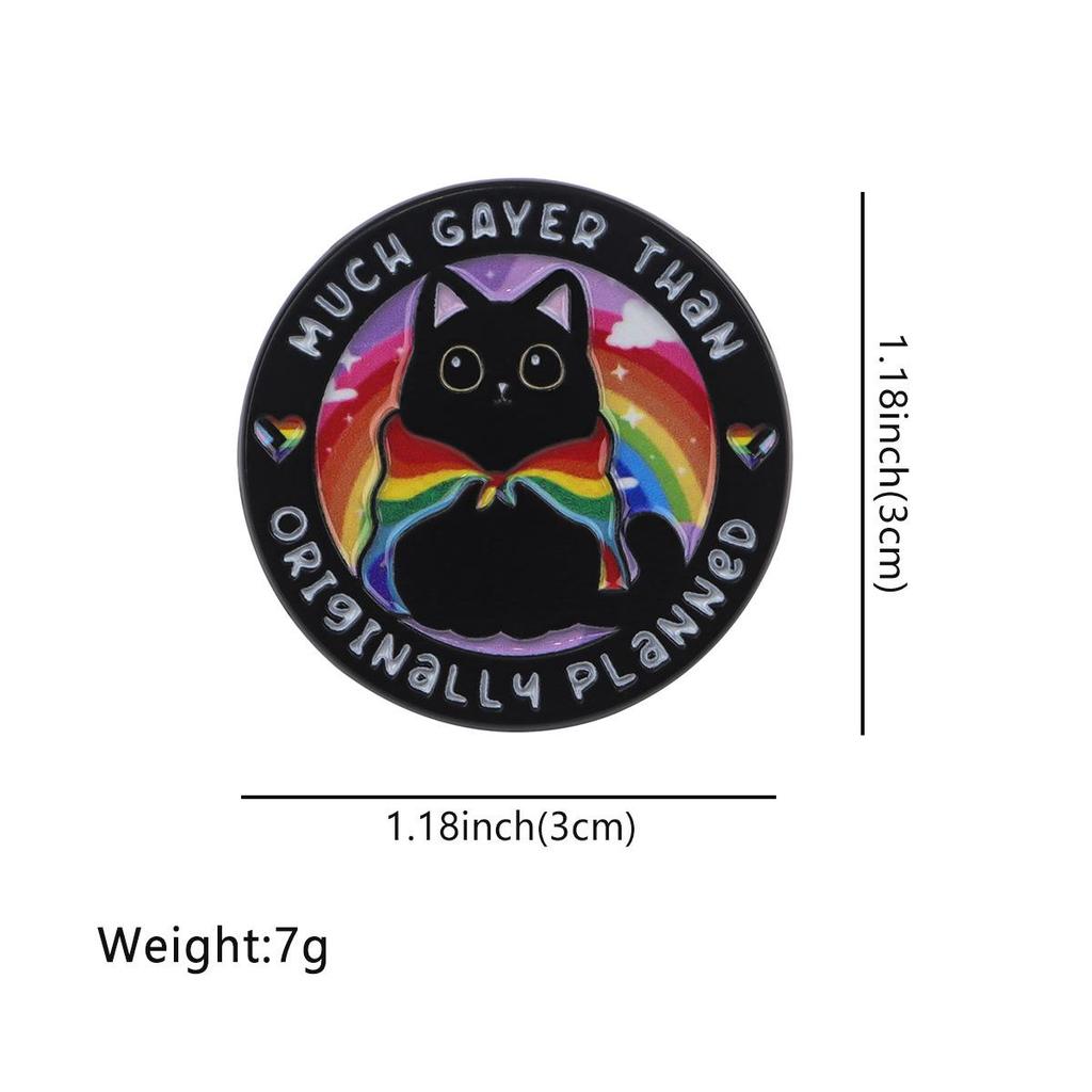 Cartoon Black Cat Brooch Pin - Cute Metal Alloy Accessory for Women and Backpacks