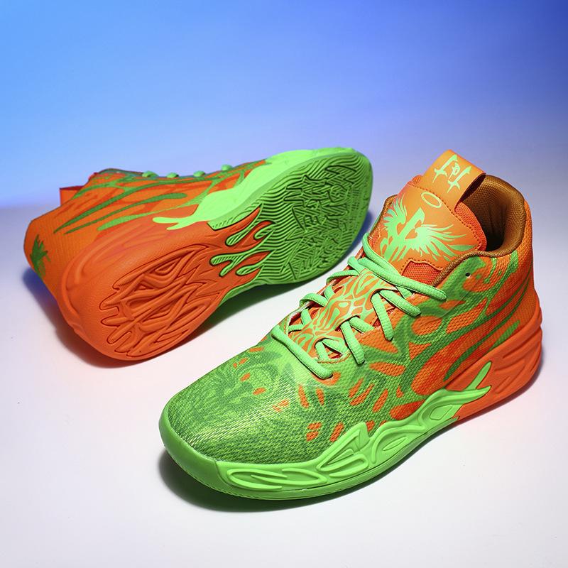 Fashion Trend Basketball Shoes New Youth Mandarin Duck Mesh Sports Shoes High Top Training Shoes Boots