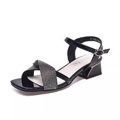 Sandalias de Buena Calidad con Tacón Moda Verano Nuevo Estilo Coreano Populares en Internet Tacón Fino Tacón Medio Zapatos de Mujer