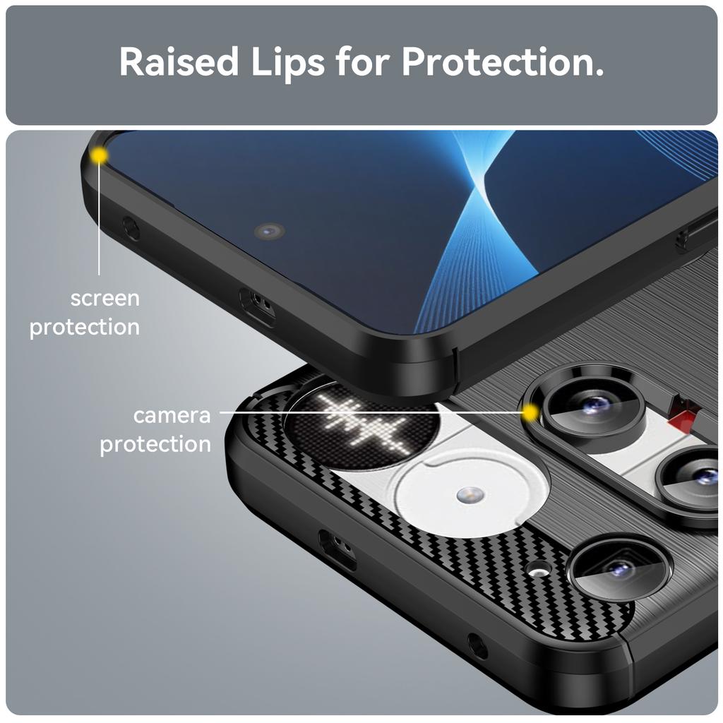 For Nothing Phone (3) 5G Case with Tempered Glass WANLONFENG LS Series Brushed Texture TPU Phone Cover