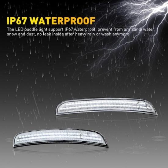 4X LED Side Marker Light Clear Lens White Front+Rear For 2015- Dodge Charger