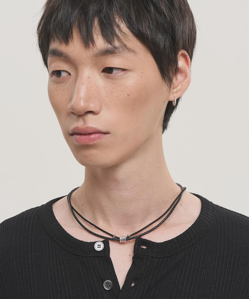 Noise [Handmade] Vintage Layered Leather Necklace - Black