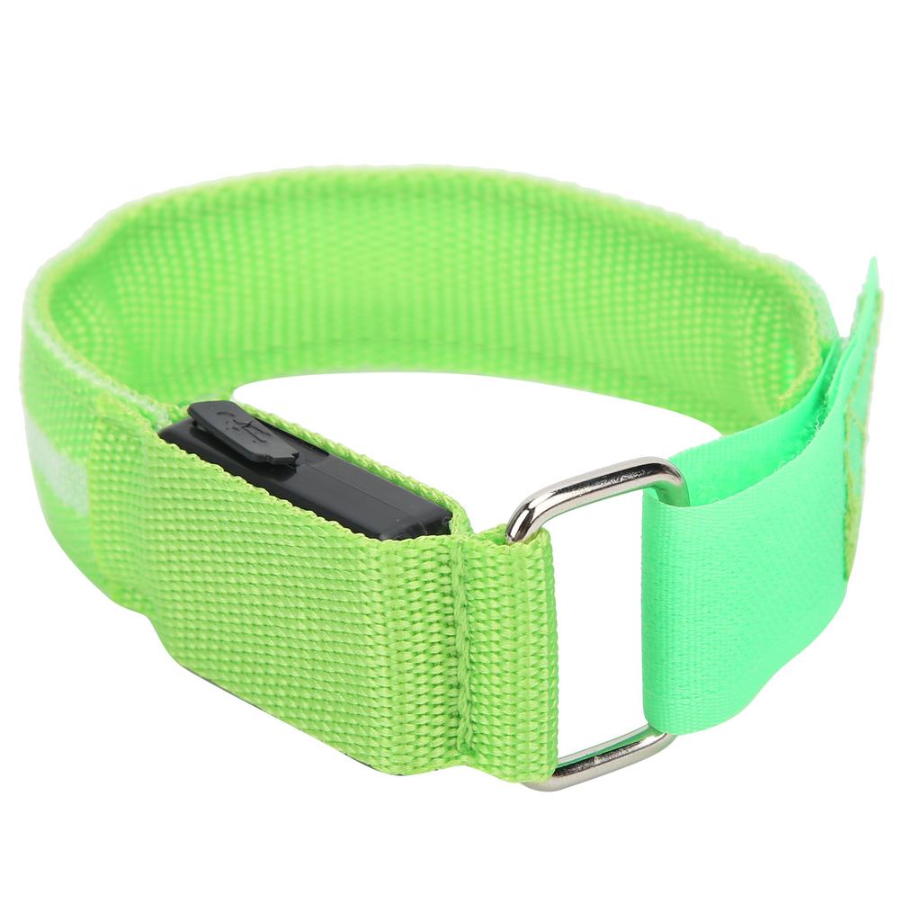Green Luminous Armband Adjustable Strip LED Wristband USB Charging for Night Running Cycling
