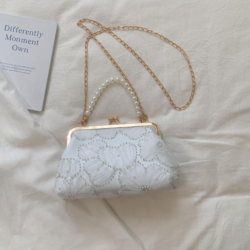 Blumenverschluss Perlen Handtasche, Clutch Tasche, Ketten Tasche, Beutel Tasche Aus Muscheln