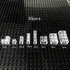 55 Pcs Small Particles Mix Bricks Transparent Clear White Thick Brick Model Classic Bulk Parts Building Blocks Gifts Toys for Children