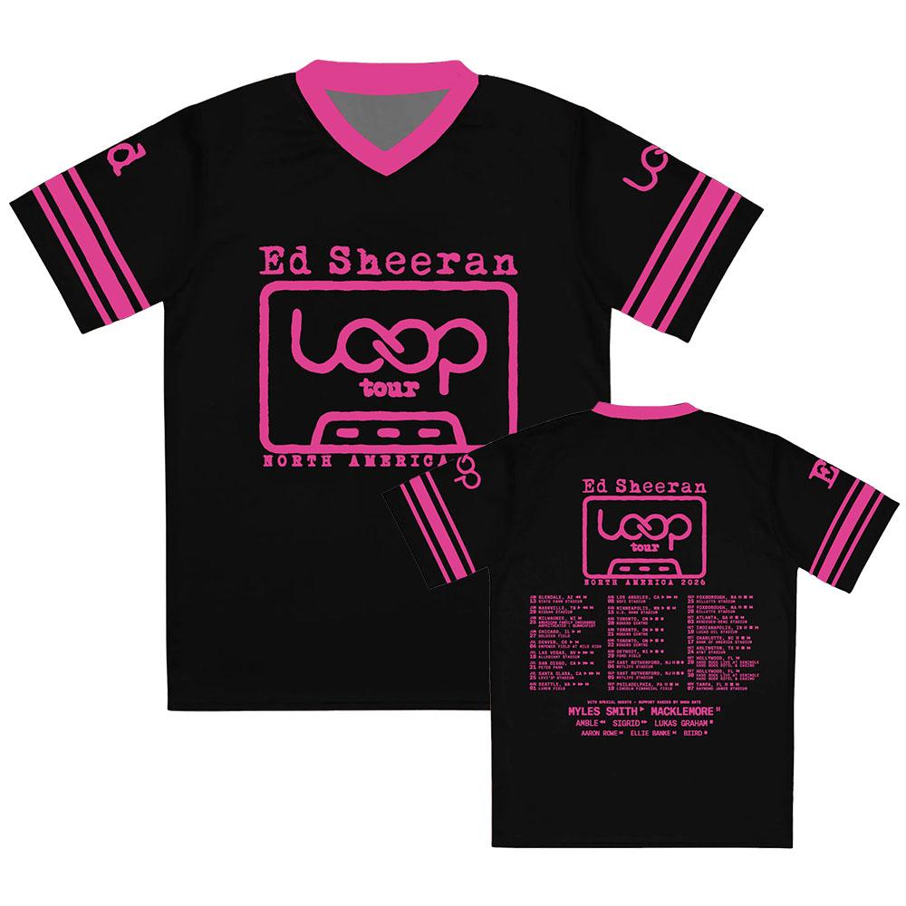 

Loop Tour North America 2026 Jersey Ed Sheeran Singer Design 3D Print T-shirt Short Sleeve Loose V-neck Tees Summer Unisex Tops 6XL