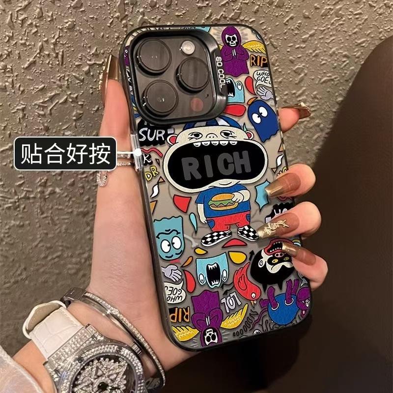Trendy Brand Graffiti Applies To Apple 16Pro New Mobile Phone Case iPhone15 Premium 14Pro Cartoon 13 Personality 17