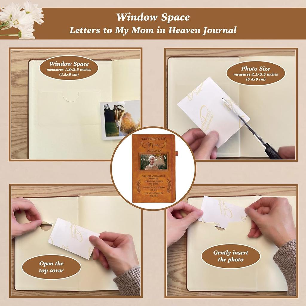 Letters To My Mom In Heaven Journal 200 Pages Notebook A5 Lined with Window in Cover, In Loving Memory of Mom, Memorial Sympathy Condolence