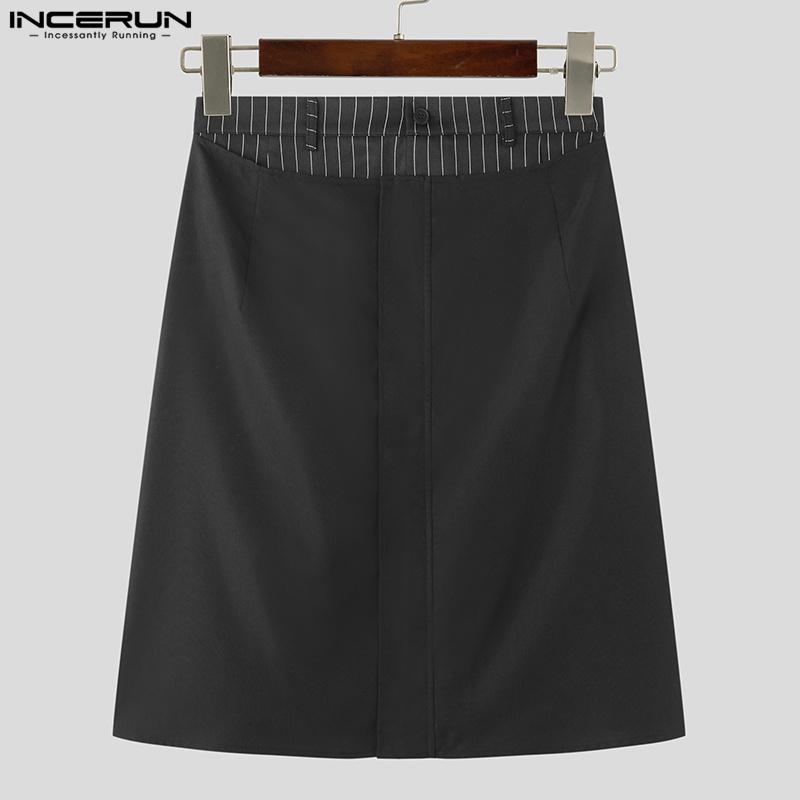 Купить INCERUN S-5XL Мужская модная однотонная однотонная юбка на ...