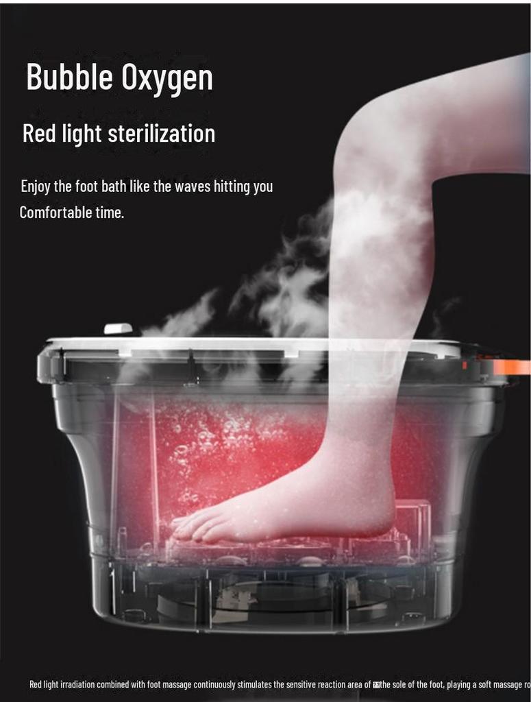 Automatic Heated Foot Bath with Magnetic Therapy, Air Wave Massage, and Infrared Relaxation