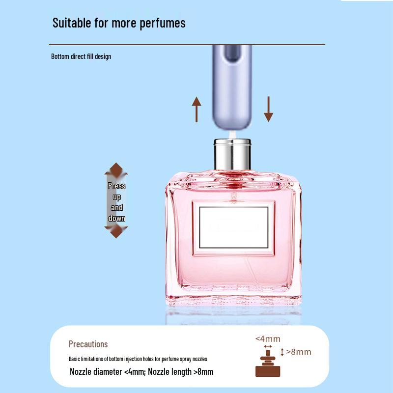 8ml Refillable Bottom-Fill Perfume Bottle – Portable Ultra-Fine Atomizing Spray for Travel