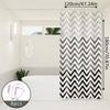 Black And White Wave Pattern Shower Curtain, Flowing Line Design, Strong Visual Layering Effect, Bathroom Shower Partition Curtain