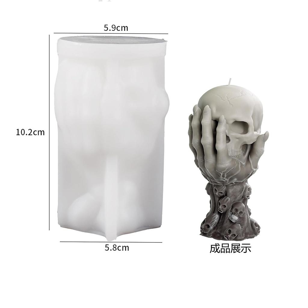 Halloween Tree Hand Skull Aromatherapy Candle Silicone Mold Diy Three-dimensional Hand-held Skull Plaster Drip Glue Mold