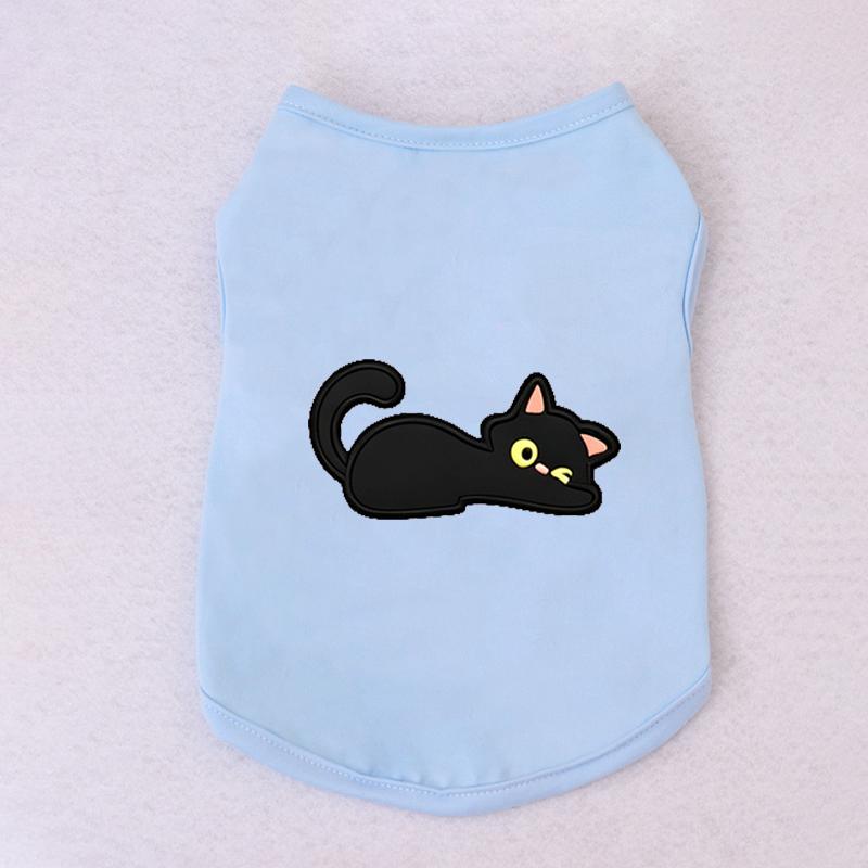 Halloween Pet Vest Cute Black Cat Cartoon Print Sleeveless Shirt Soft Breathable Costume For Kitten Puppy Party Daily Outfit
