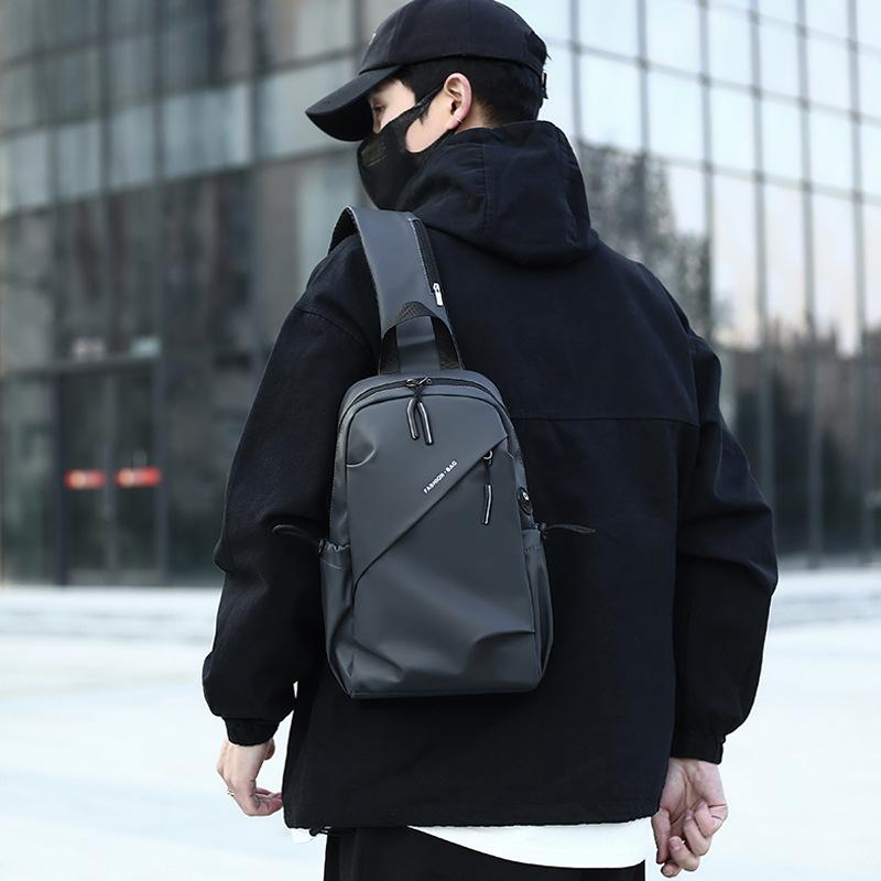 Fashion Men's Crossbody Bag High-End Casual Travel Women's Chest Bag Oxford Cloth Small Backpack Waterproof Wear-Resistant Chest Bag