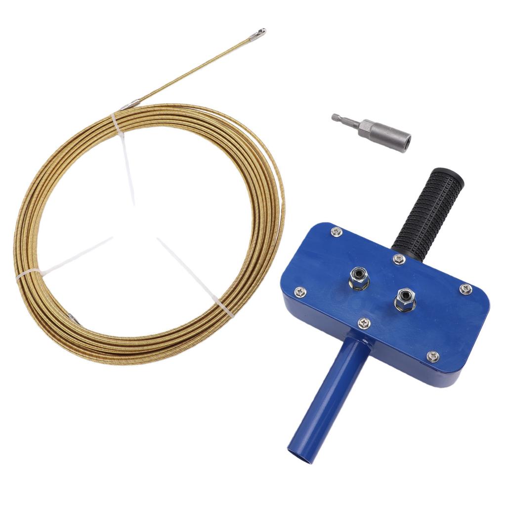 Electric Cable Puller Drill Powered Wire Threading Device with Drill Adapter and 15m Cable for Wall Pipe