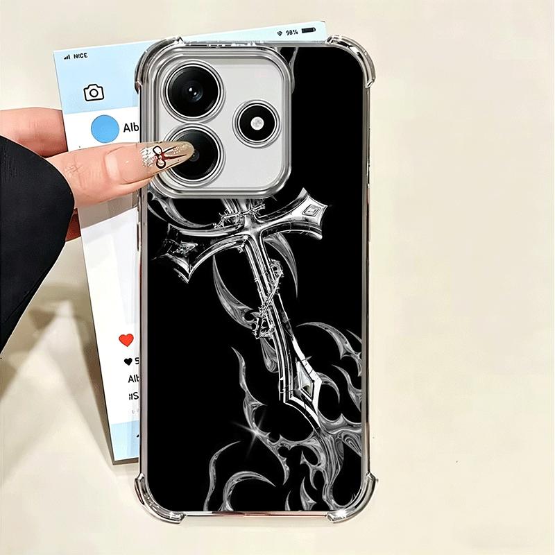 Gothic Cyber Sigil Cross Soft Phone Case For Xiaomi Poco X7 X8 Pro Max X6 X5 X3 F8 Ultra F7 M8 M7 M5S Redmi 15C 15A 15 14C 13C 1