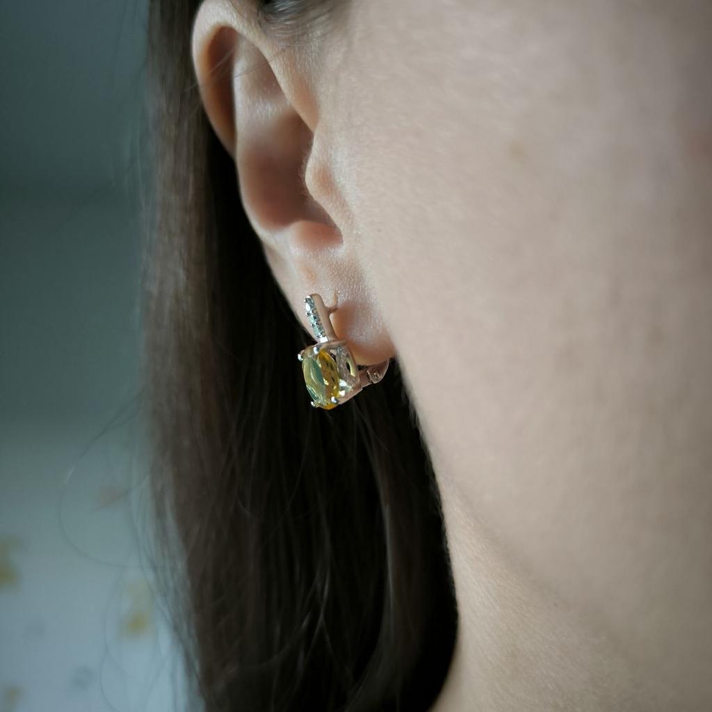 Silver Earrings with Nano Citrine (2189961)