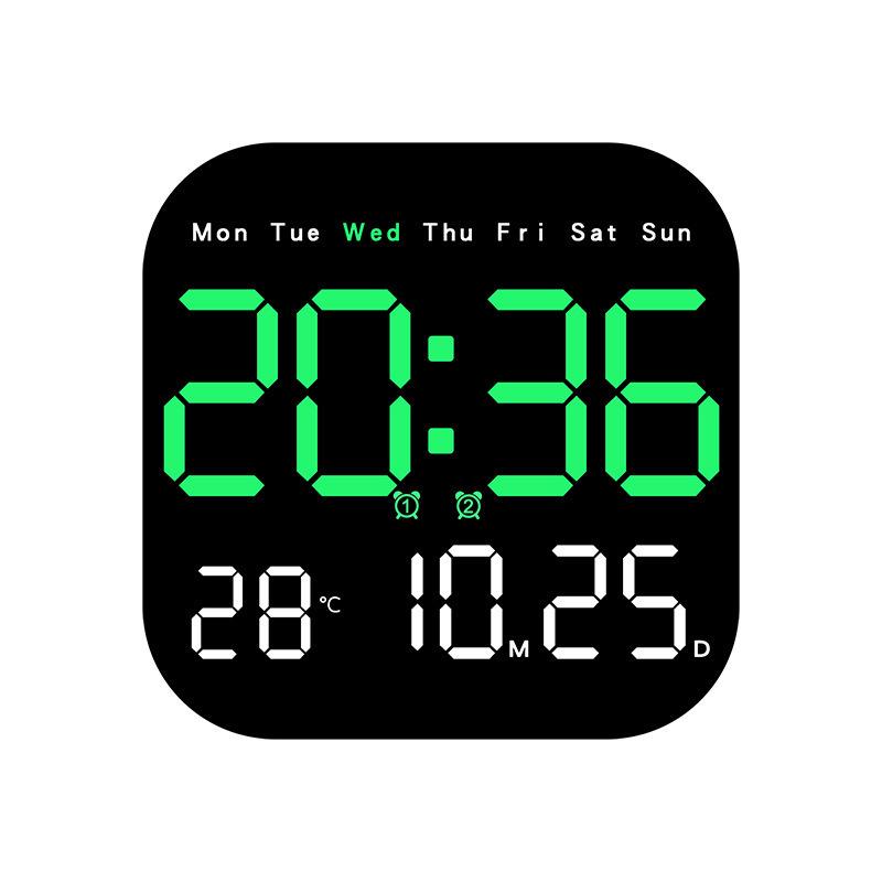 Multifunctional LED Electronic Wall Clock with Stand, Model 6650