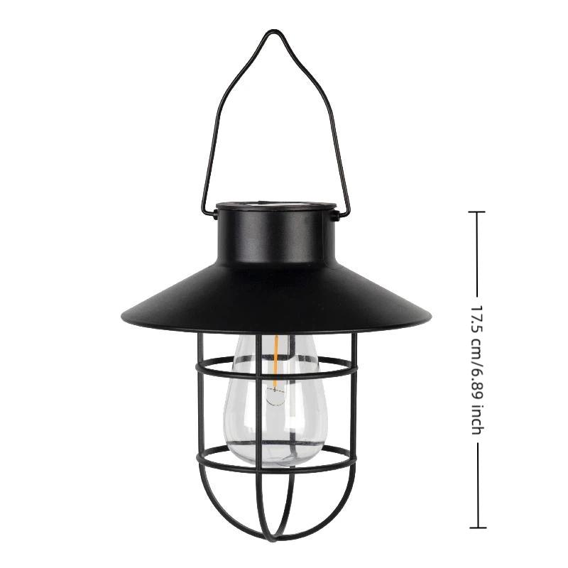 Decorative Solar Retro Camping Lantern Waterproof LED Hanging Light for Patio Wedding Camping Tent Night Decor